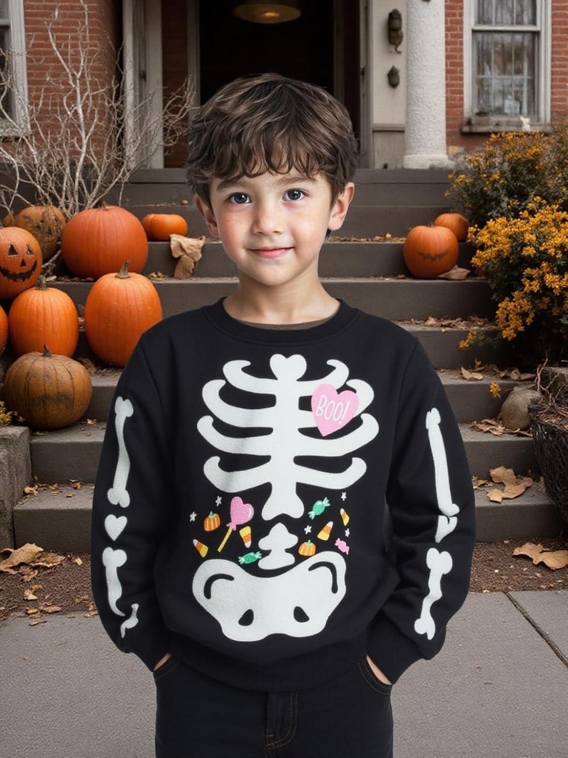 Girls Valentines Sweatshirt Toddler Kids Sequin Heart Long Sleeve T Shirt Ruffle Pullover Cotton Sweater Tops - Image 3