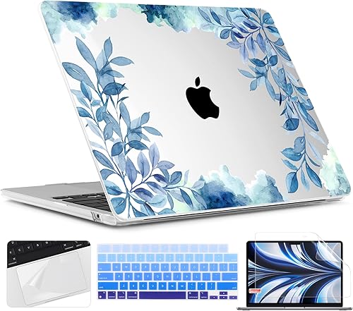Miniatura 8 de TWOLSKOO Funda para MacBook Air M3 de 13.6 pulgadas 2024 2023 2022 A3113 A2681 M2 con Touch ID, carcasa rígida de plástico transparente con
