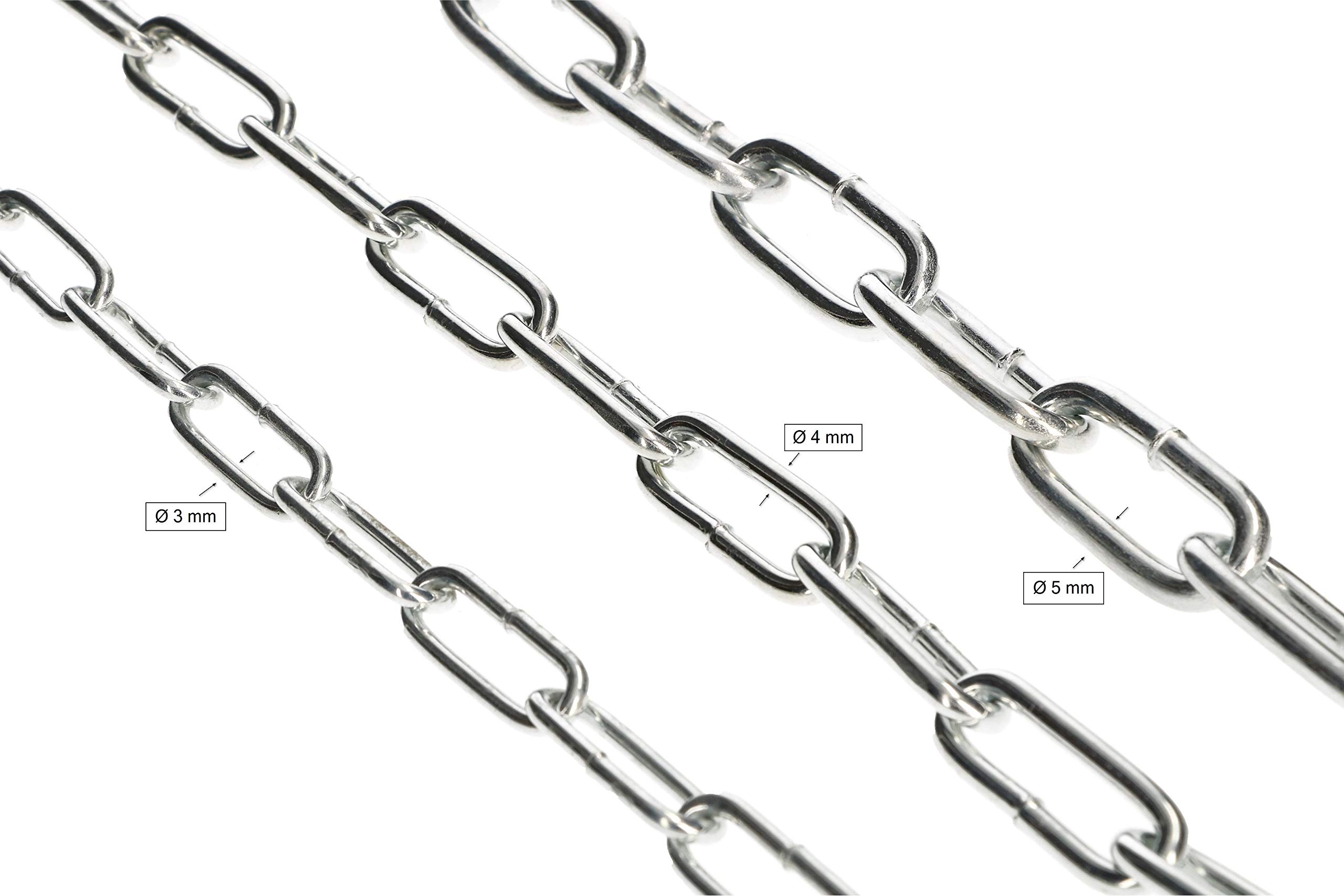 KOTARBAU® Catena per Cani 4 mm 3 m con Molla Ammortizzante e Chiusura Robusta Protezione per Cani in Filo di Acciaio Zincato