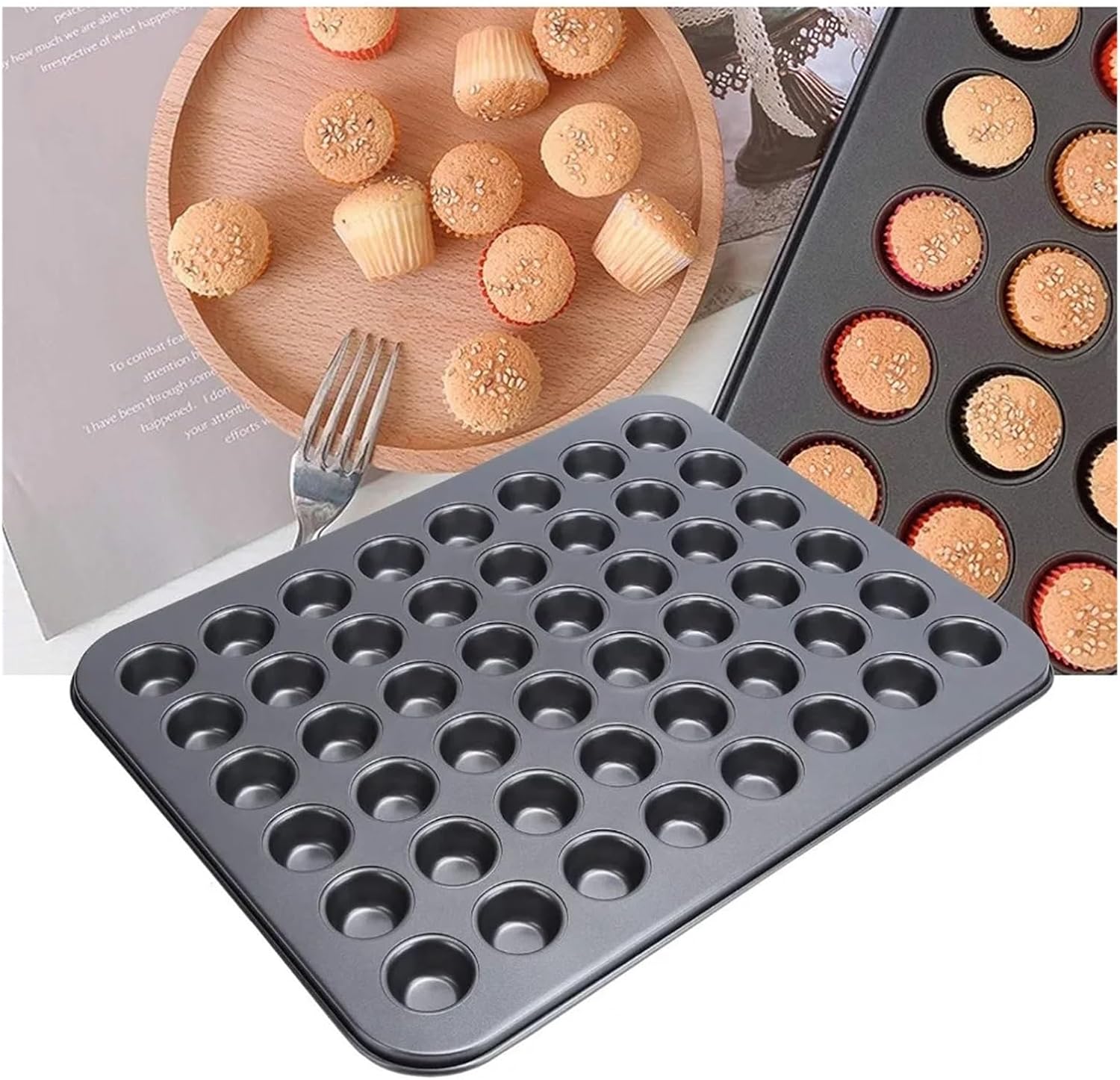 24/48 Cup Mini Round Cupcake Pan Nonstick Muffin And Tray For Bakeware Cooking Accessory(48 holes)