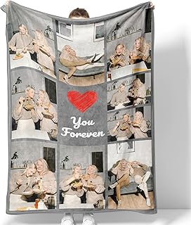 Personalisierte Decke mit Foto & Text,Personalisierte Kuscheldecke mit Foto, Personalisiert Decken für Frauen Männer, Freunde, Familie, Fotodecke, personalisierte Geschenke,Geschenke zu Weihnachten