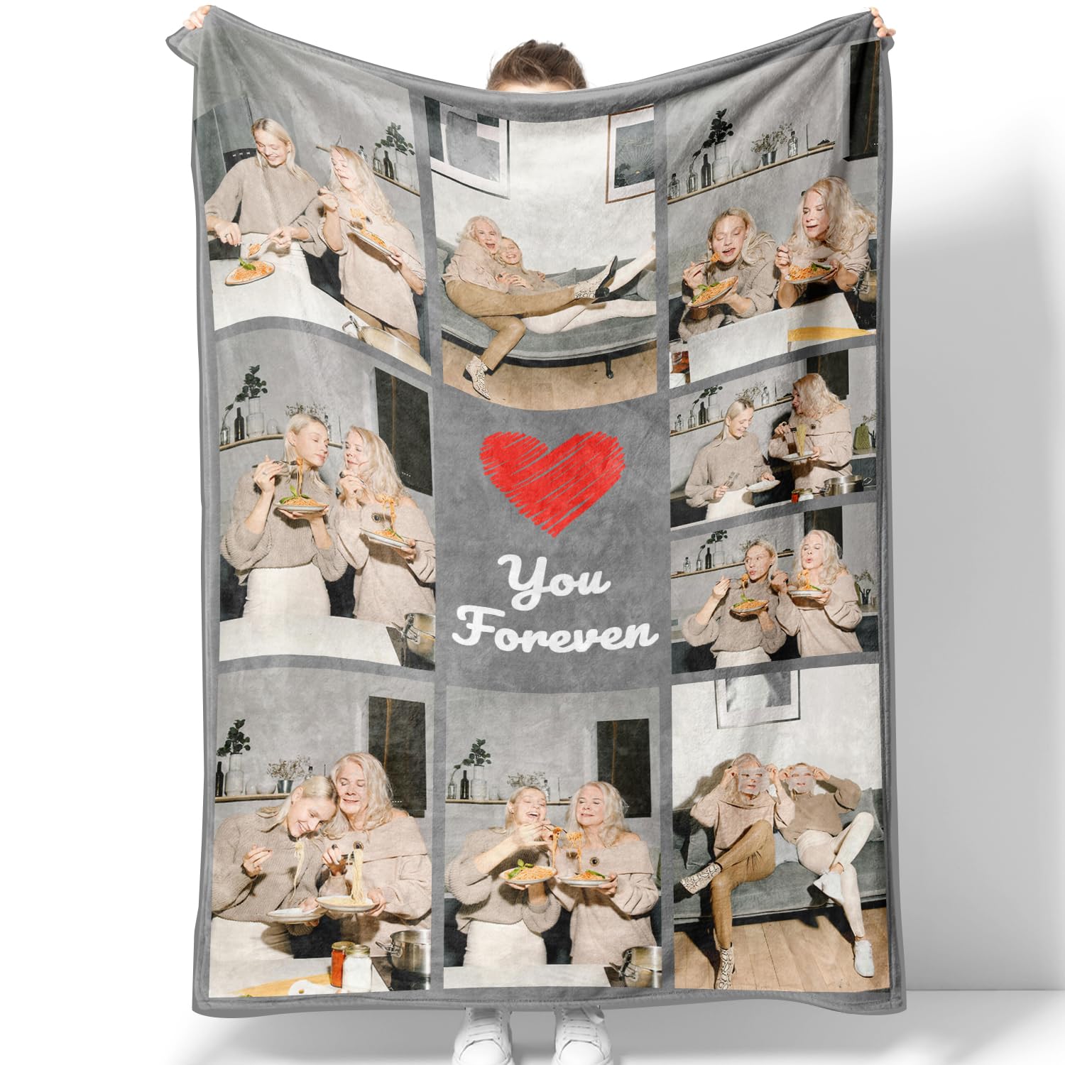 Personalised Blanket with Photos & Text, Custom blanket Throws with Picture, Customised Blankets for Friends, Couple,Personalised for men, women,blanket gifts for Christmas, Birthday, Valentine‘s Day