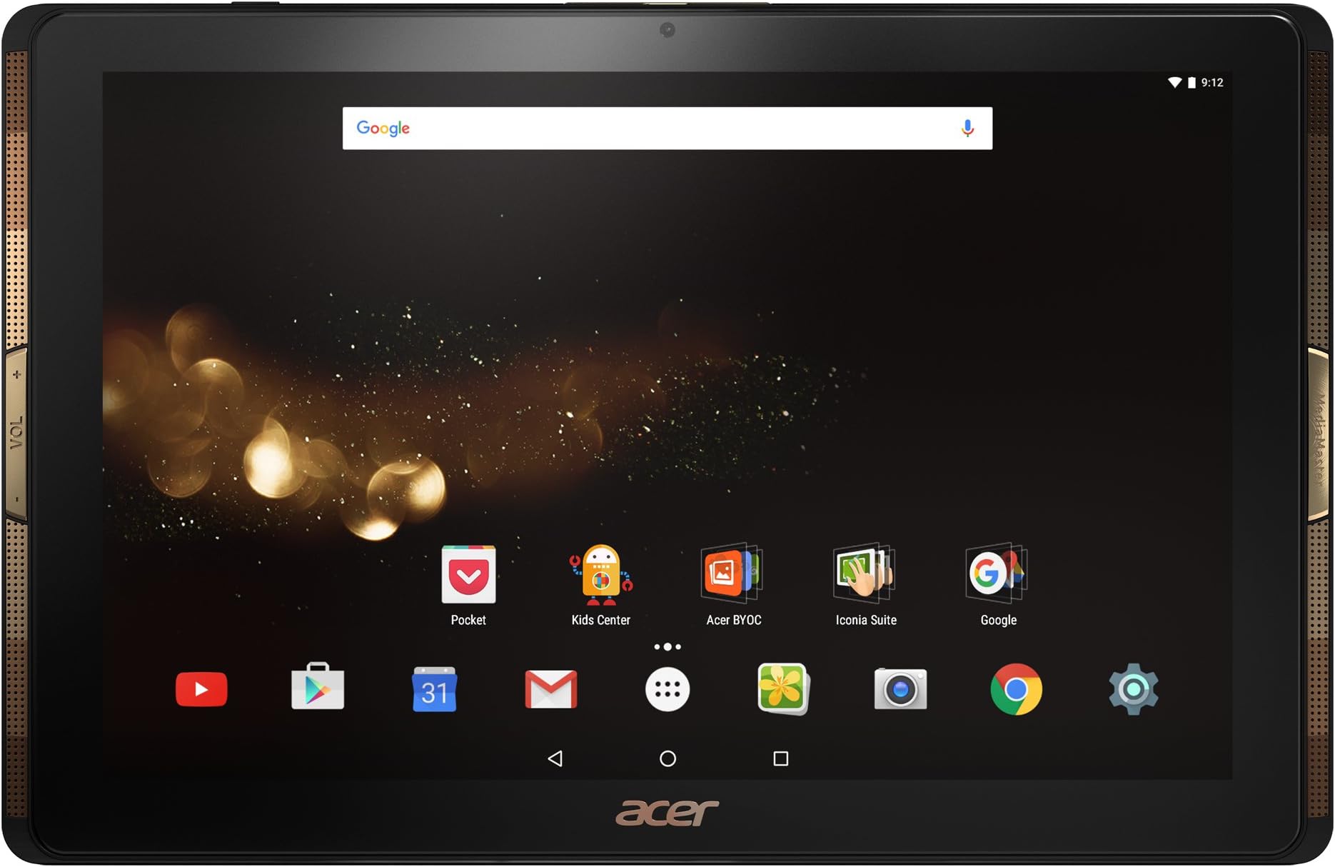 Acer Iconia Tab 10 (A3-A40) 10.1 inch Full HD IPS Touchscreen Tablet (MT Cortex A53 Quad-Core, 2GB RAM, 32GB Storage, DTS-HD Premium Sound, WLAN, BT, 2x Camera, HDMI, Micro SD, Android 6.0) - Black/Gold