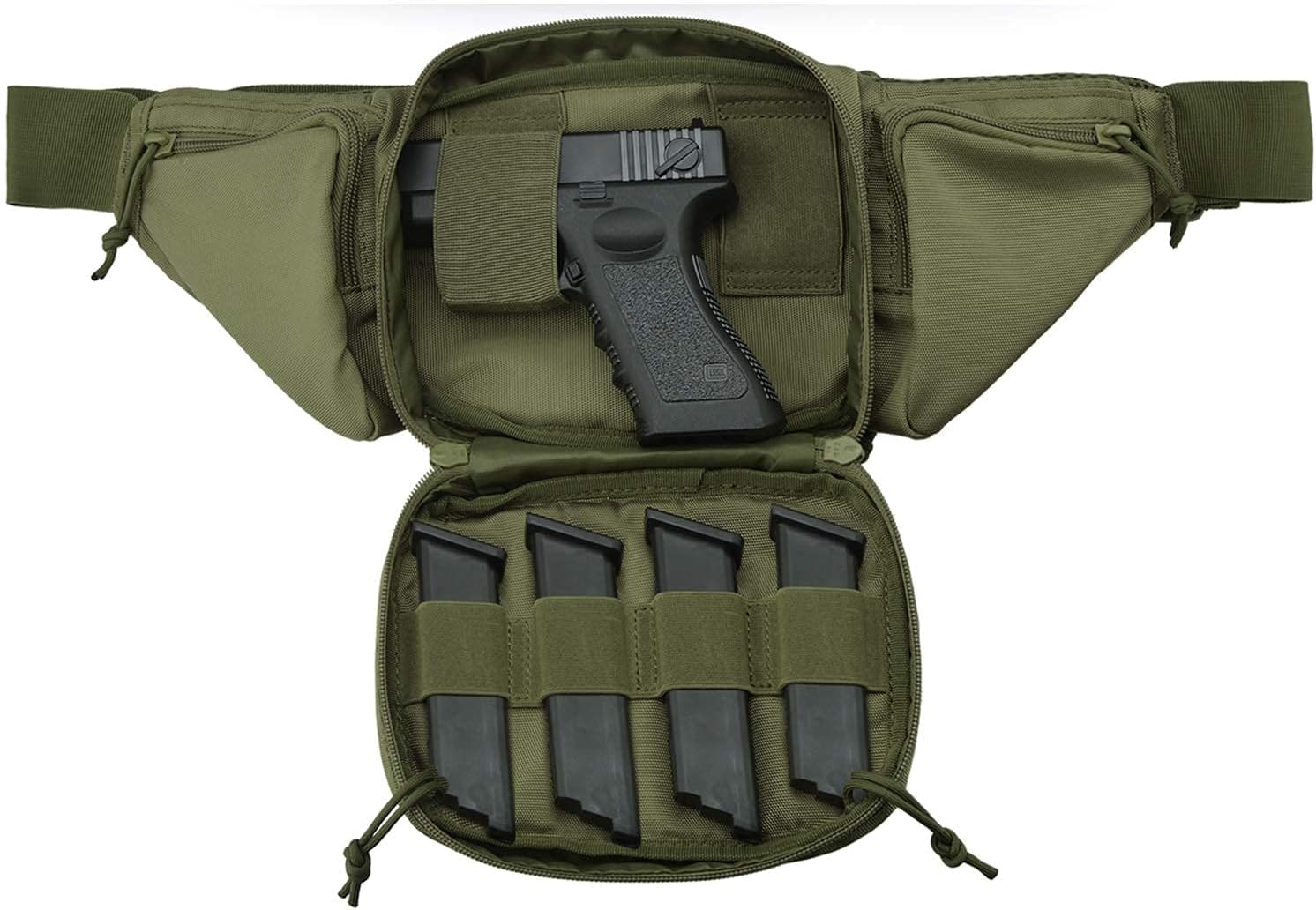 FRTKK Concealed Carry Pistol Fanny Pack Holster & 2 Pack Molle Pouches