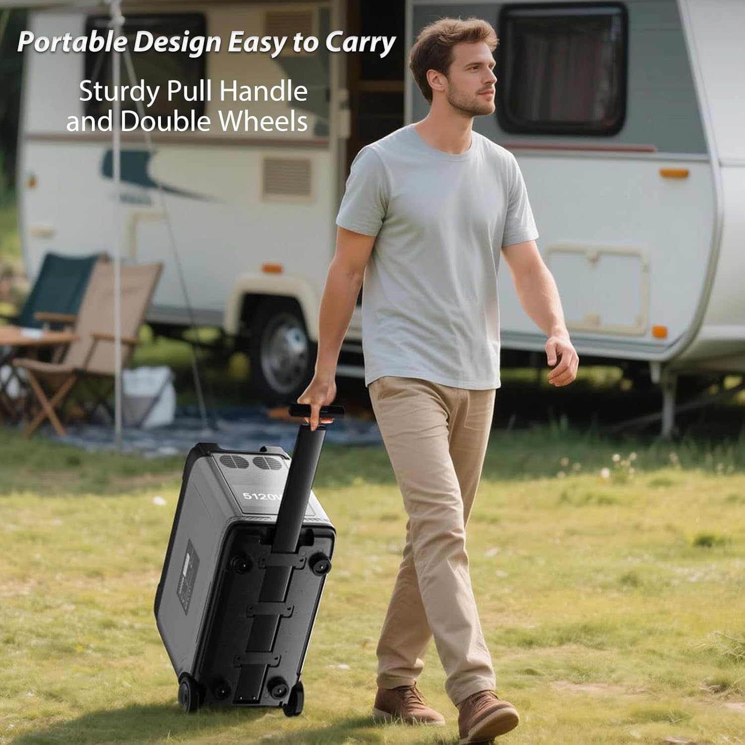 P5000 Pro 5120Wh Super Large Capacity Portable Power Station with 200W Solar Panel, 5x3600W AC Outlets (6000W Peak), 1800W Fast Charging, Solar Generator for Emergency, Power Outage