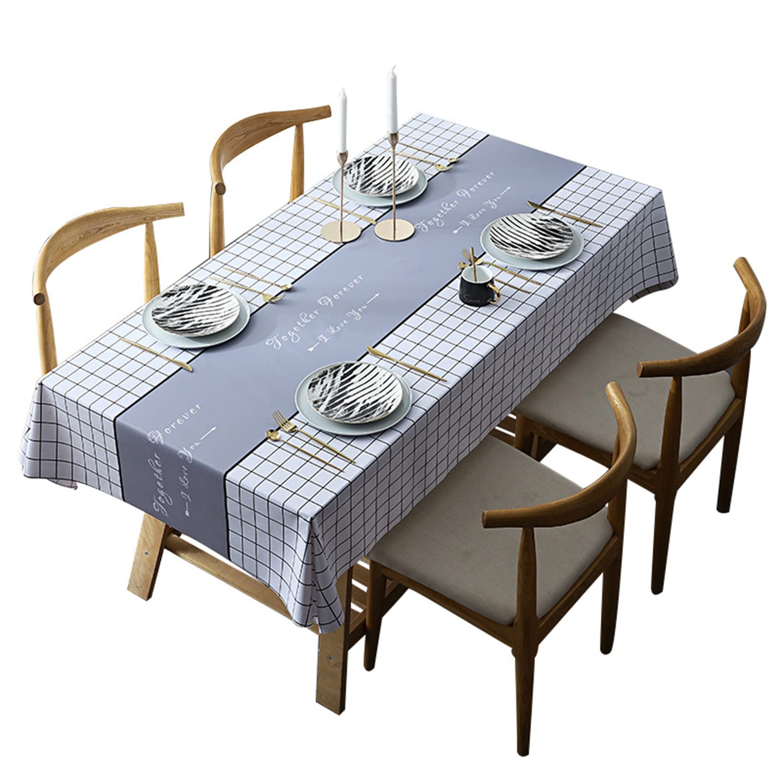 Nappe en toile cirée 120x120 cm imperméable en PVC pour table de jardin
