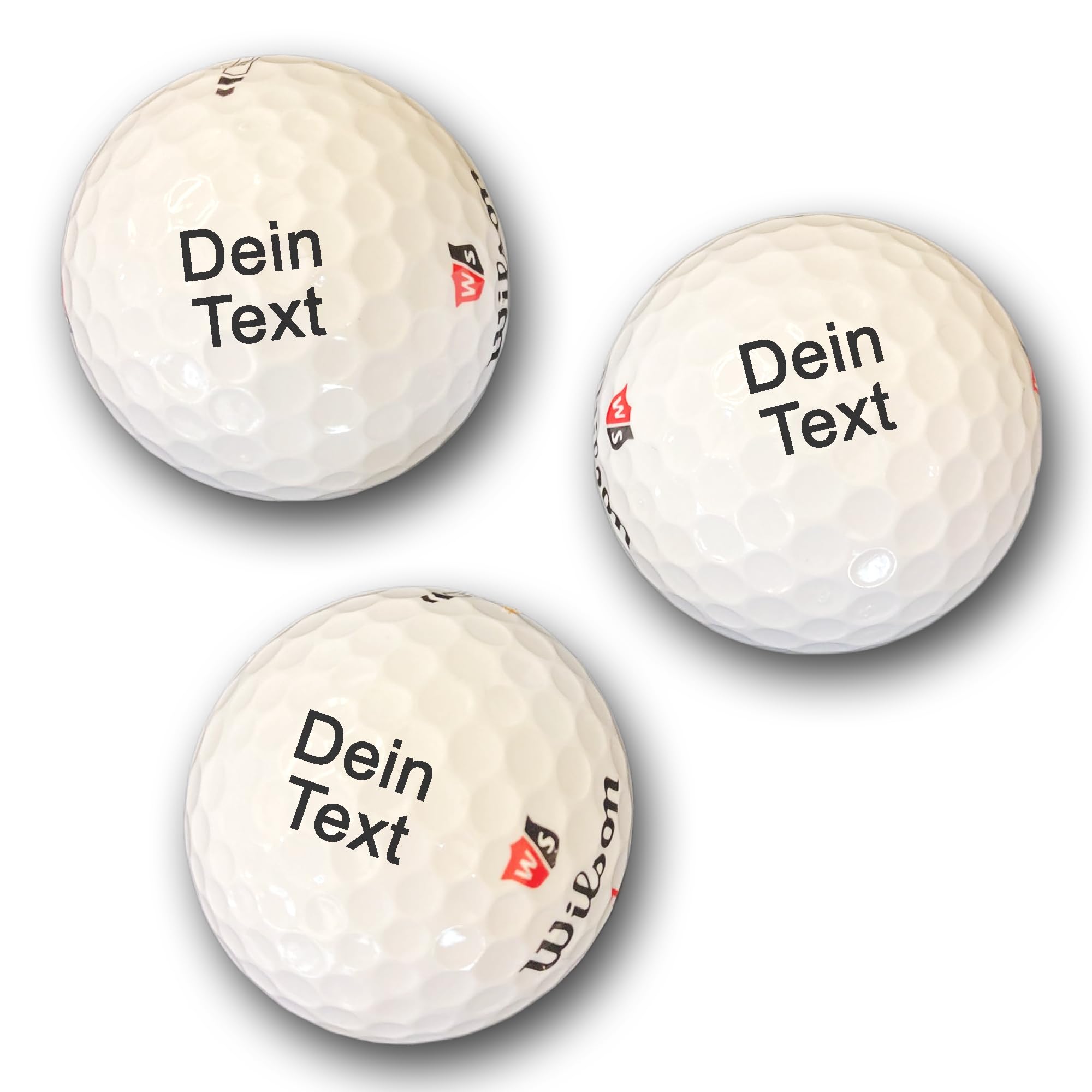 Golfball mit Gravur Wunschtext für Golfspieler Golferin Dein Text personalisiert Golfsport Personalisieren Golfer 3 6 oder 12 Wilson Duo Soft Bälle