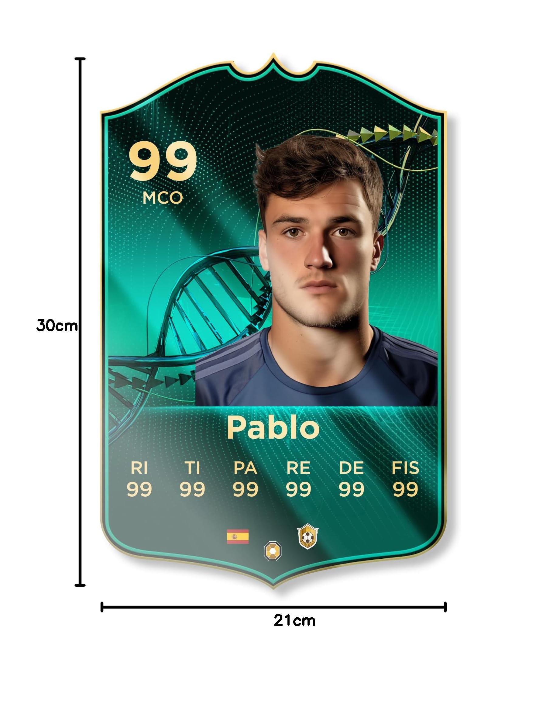 Panorama Carta de Fútbol Personalizada Evolutions en Metacrilato 21x30 cm - Regalos Personalizados y Originales - Cromos - Placa Ultimate Team