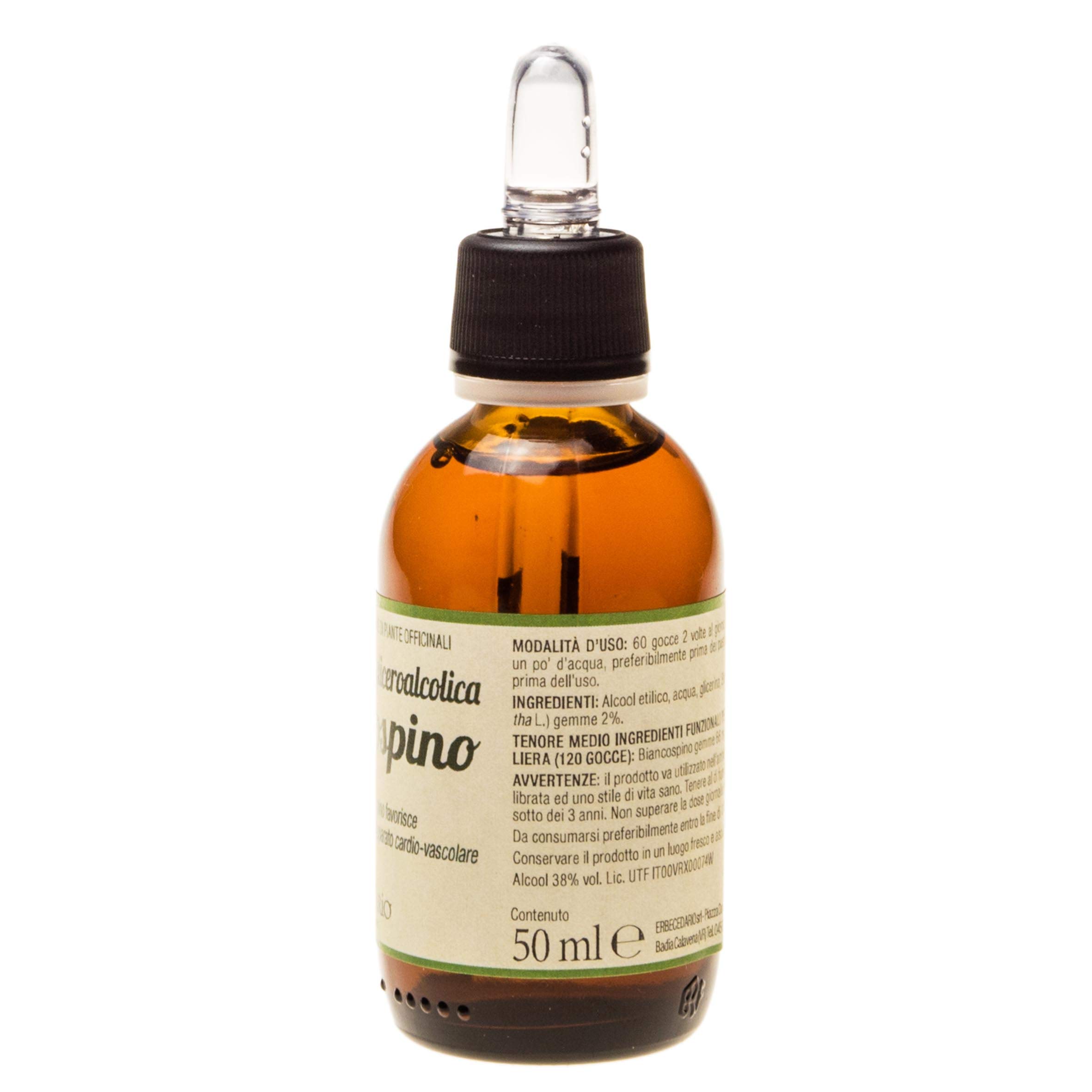 Biancospino Gemmoderivato Favorisce il benessere cardiovascolare ed aiuta il rilassamento dell'organismo, Biancospino gocce calmanti naturali contrasta nervosismo agitazione e stress - 50ml