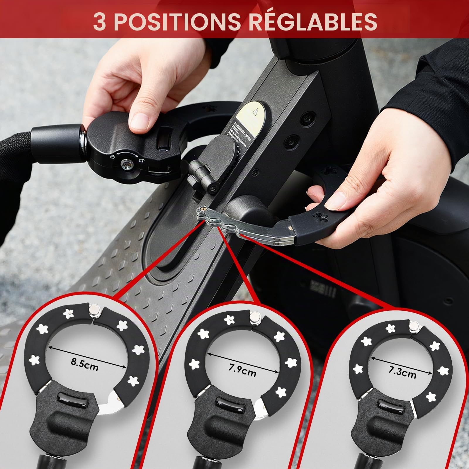 TLGREEN Antivol Trotinette Electrique, 93cm Robuste Antivol Chaine Velo | 6mm Chaînes, avec Clés, Sac Etanche, Cadenas Velo Antivol pour les Scooter, Vélos, Moto, Portail, Clôture, Poussettes