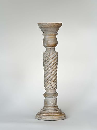 Miniatura 2 de Juego de un portavelas tradicional de madera de mango hecho a mano con diseño de anochecer antiguo y ecológico de 15 pulgadas