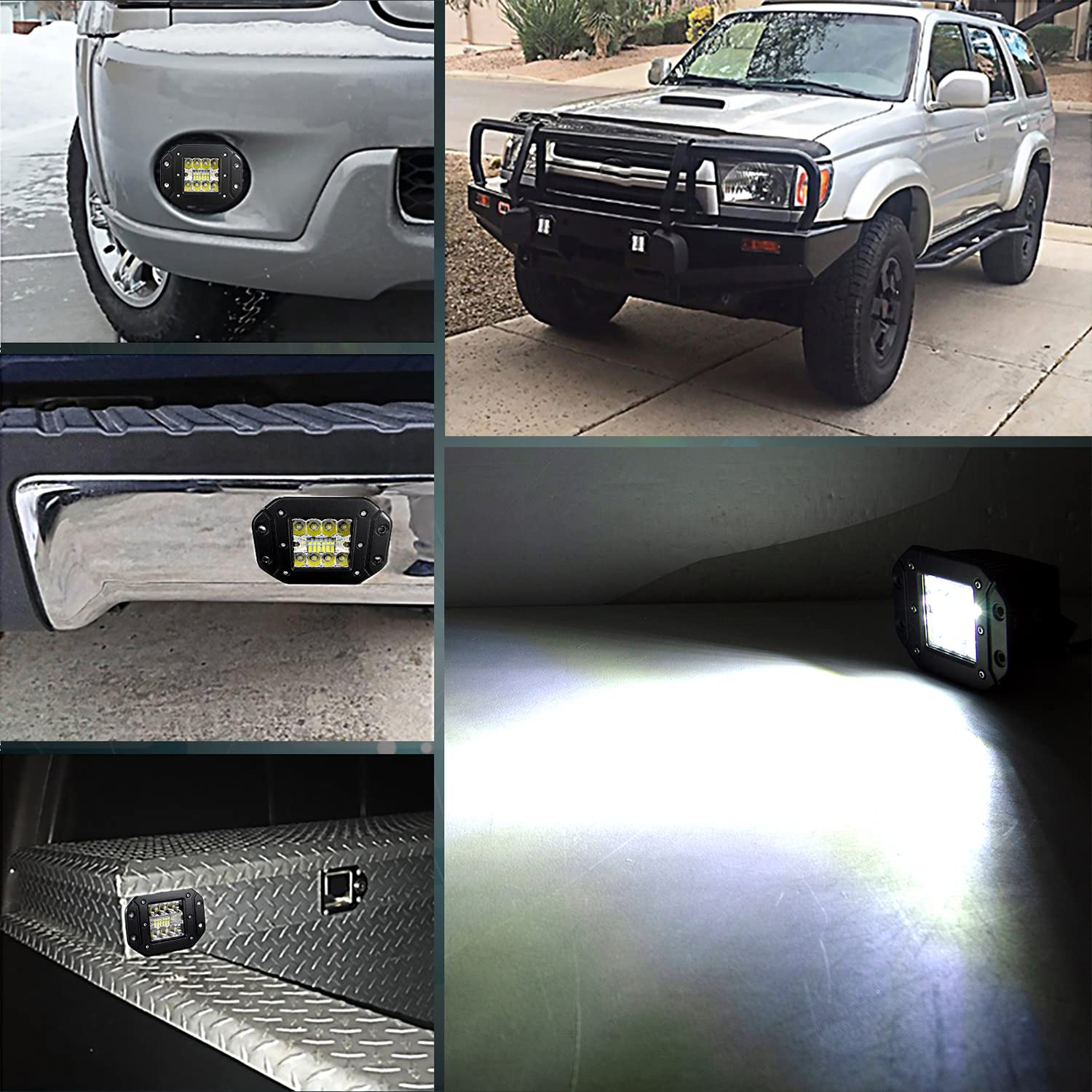 PICAA Faro di Lavoro Led 12v 24v, 2pcs 5 pollici 42W Proiettore LED Auto Luci di Lavoro Lampada da Lavoro per Camion Trattore 4x4 ATV SUV Moto