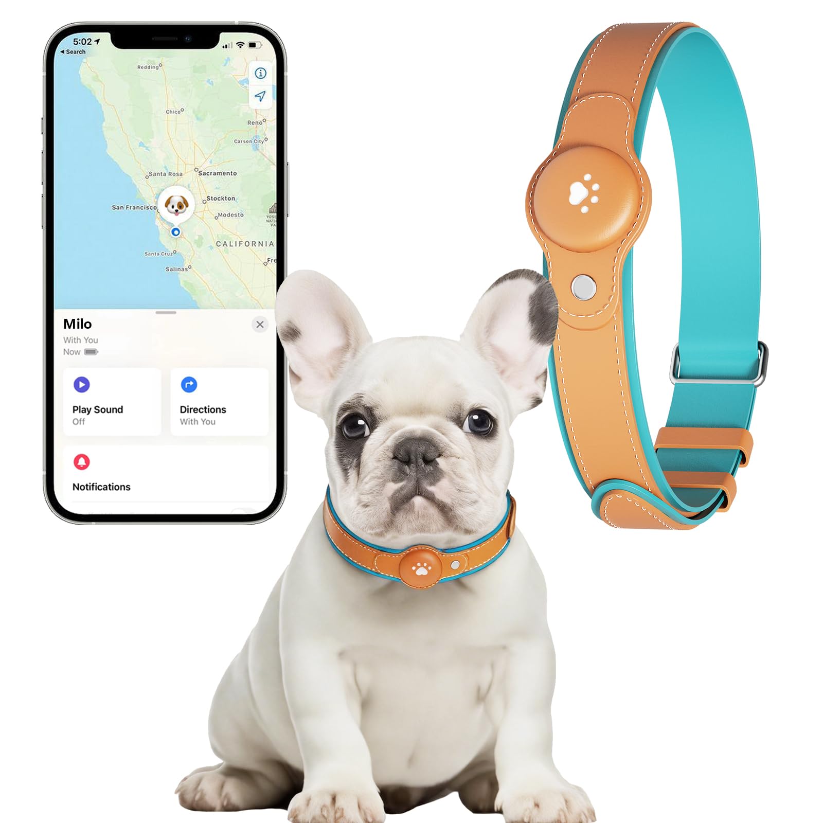 Photo 1 of 2-in-1 GPS Tracker for Dogs: Smart Pet Collar with Real-Time Tracking,No Monthly Fee/Subscription (iOS Only) Waterproof, Anti-Lost,365-Day Long Battery Life GPS Tracker Dog Collar(Tracker Included)