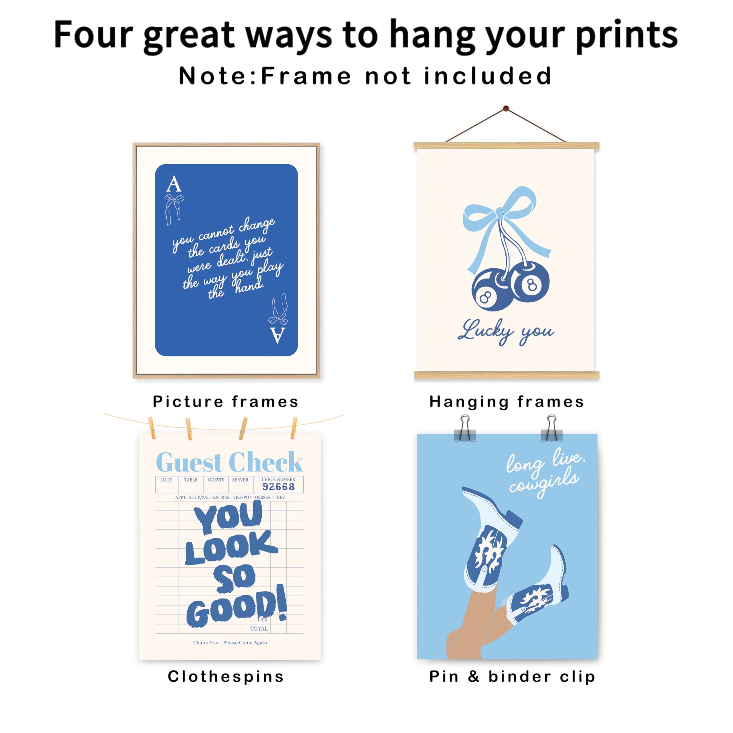 Aazon.co: Riveda 5 Pcs Navy Blue Cowgirl Wall Art Cute Girly Western...