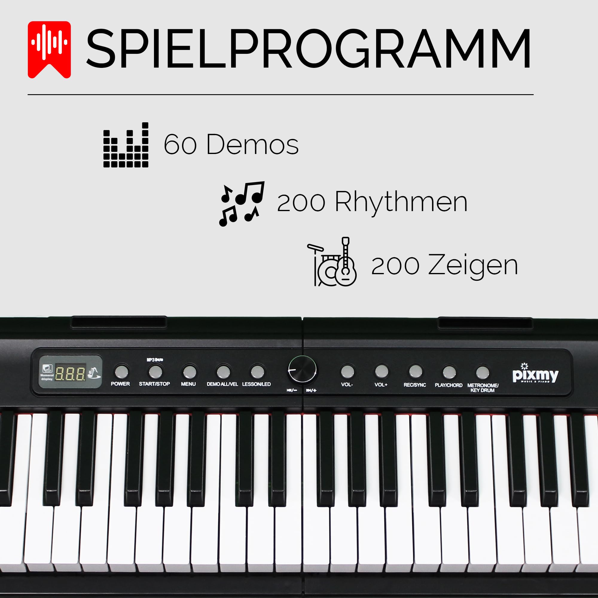 PIXMY MP188-CC Digital Piano MP188-CC Keyboard with Stand, MP188