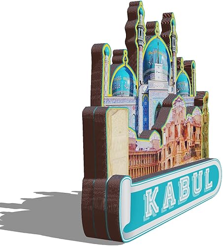 Miniatura 2 de Imán de madera de Kabul Afganistán 3D para nevera, recuerdos coleccionables, decoración hecha a mano, artesanías 2
