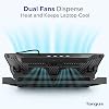 Targus Laptop Cooling Pad with 4-Port USB 2.0 Hub, Dual Fan Chill Mat for Laptops up to 17 Inch, Adjustable Height Laptop Stand, Heat Protection, Black (AWE81EU)