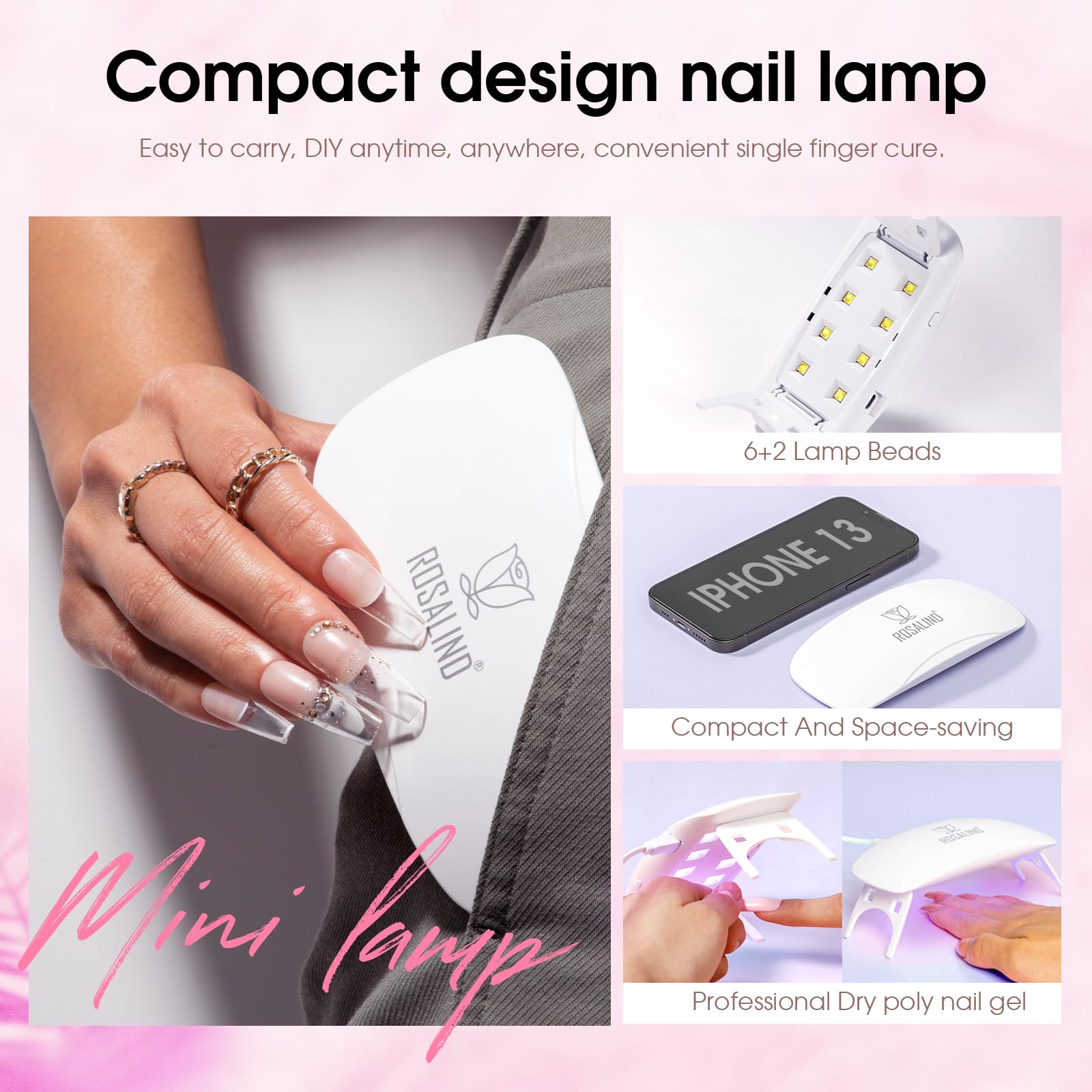 ROSALIND Kit Completo de Poligel para Uñas - 12 Colores 10ml, Lámpara UV, Base y Top Coat, Kit de Arte para Bricolaje en Casa y Profesionales
