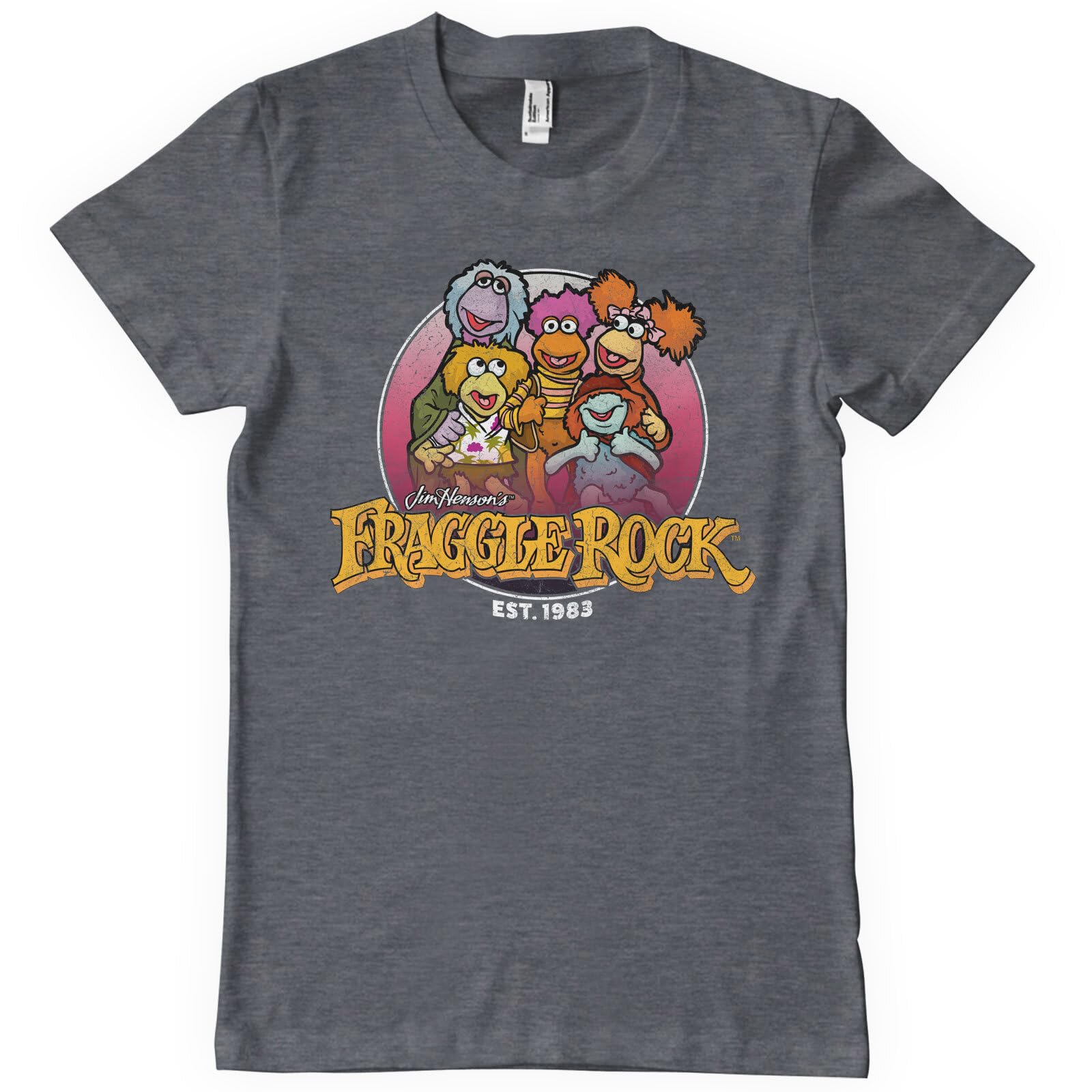 Fraggle Rock Officially Licensed Since 1983 Mens T-Shirt (Dark-Heather), XX-Large