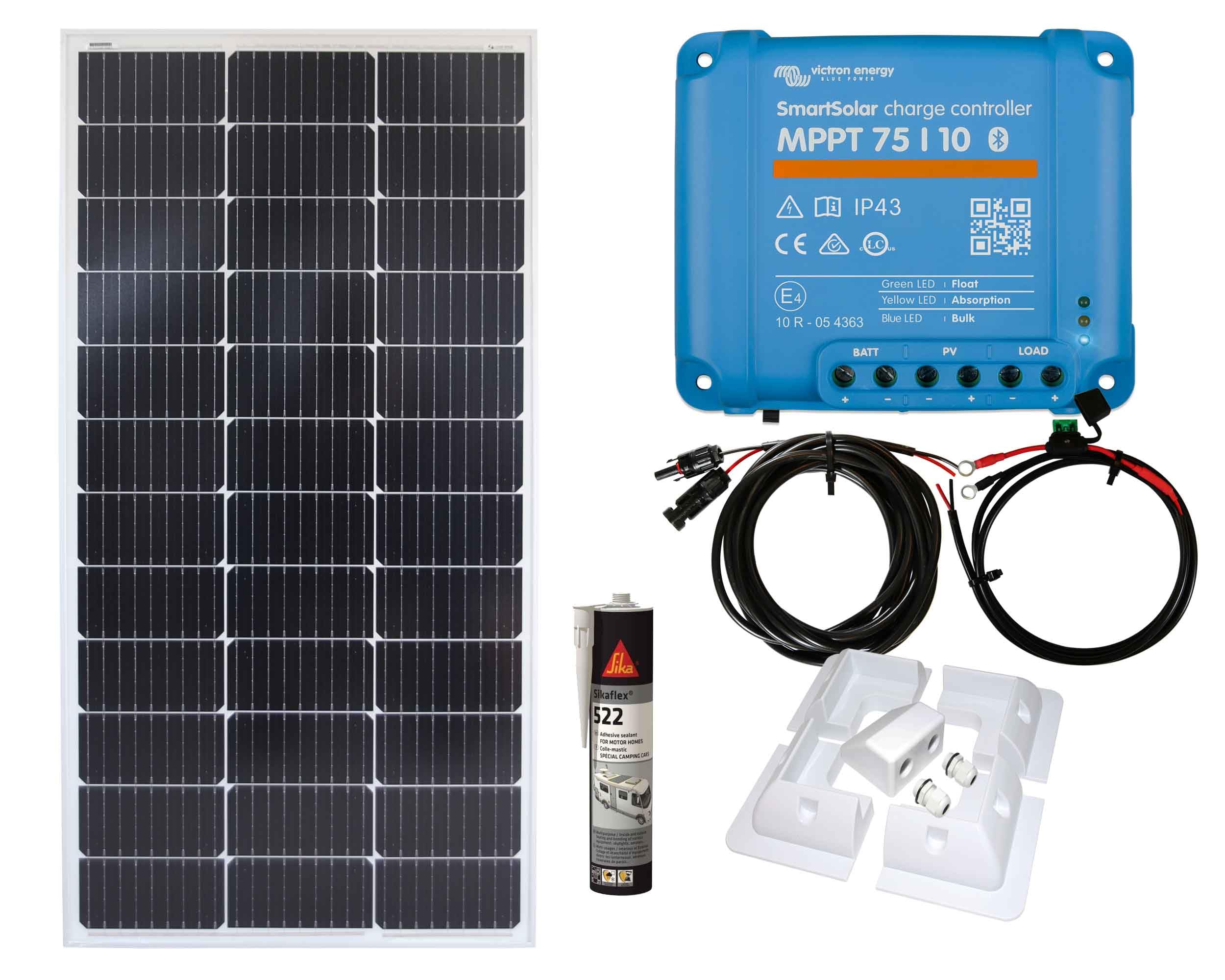 100w Mono Solar Panel Kit Battery Charging MPPT Controller Brackets