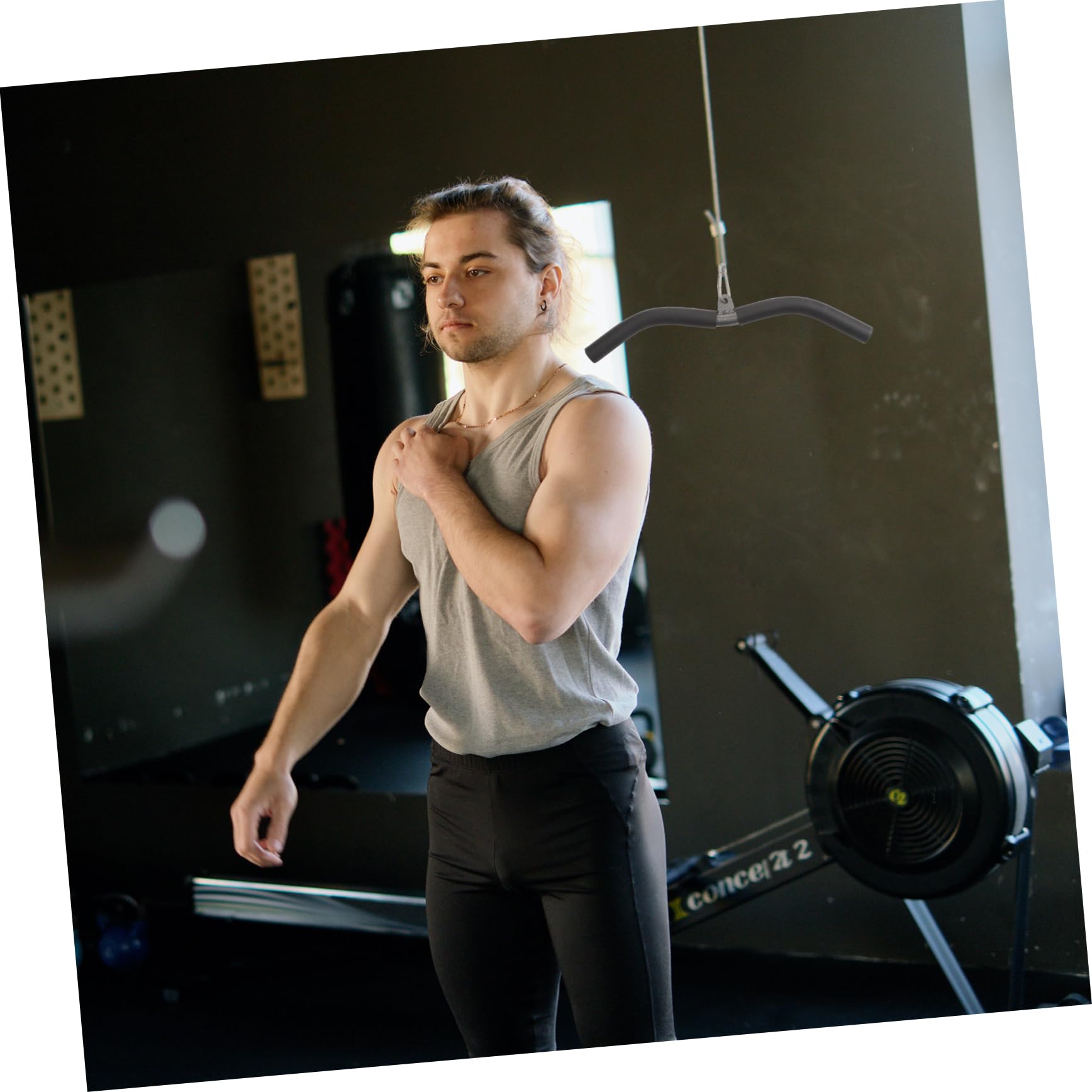 Yardwe 3 Juegos De Barra De Fitness Barra De Bíceps Barra De Presión De Tríceps En Casa Equipo De Entrenamiento De Polea De Elevación Y Lat Barra De Tracción para Ejercicio