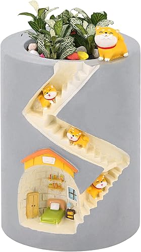 Vista 45 de Segreto - Macetas creativas para plantas suculentas, contenedor de pinceles, decorativas para escritorio, jardín, sala Familia de fuentes Hedgehog