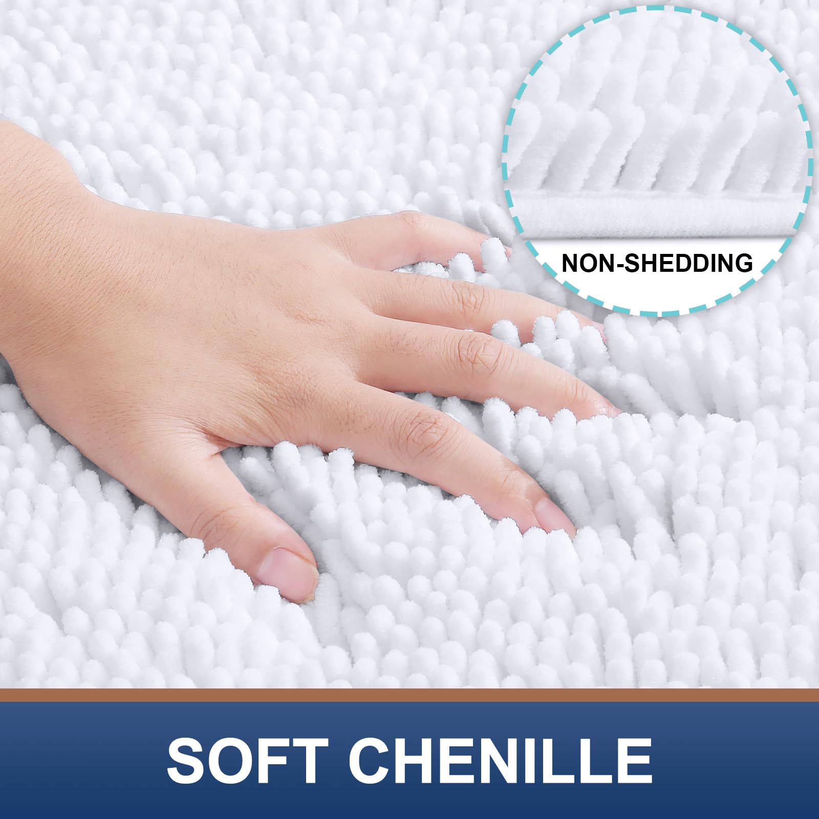 LuxUrux - Juego De 2 Tapetes De Baño De Felpilla, Tapete Antideslizante Para Tina Y Tapete Para Inodoro, De Microfibra Peluda De 1 Pulgada, Súper Absorbente