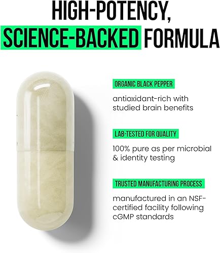 Miniatura 5 de Cápsulas orgánicas de suplemento de melena de leones de 2400 mg - Potente nootrópico - Ayuda a mantener la memoria, la energía y la claridad mental