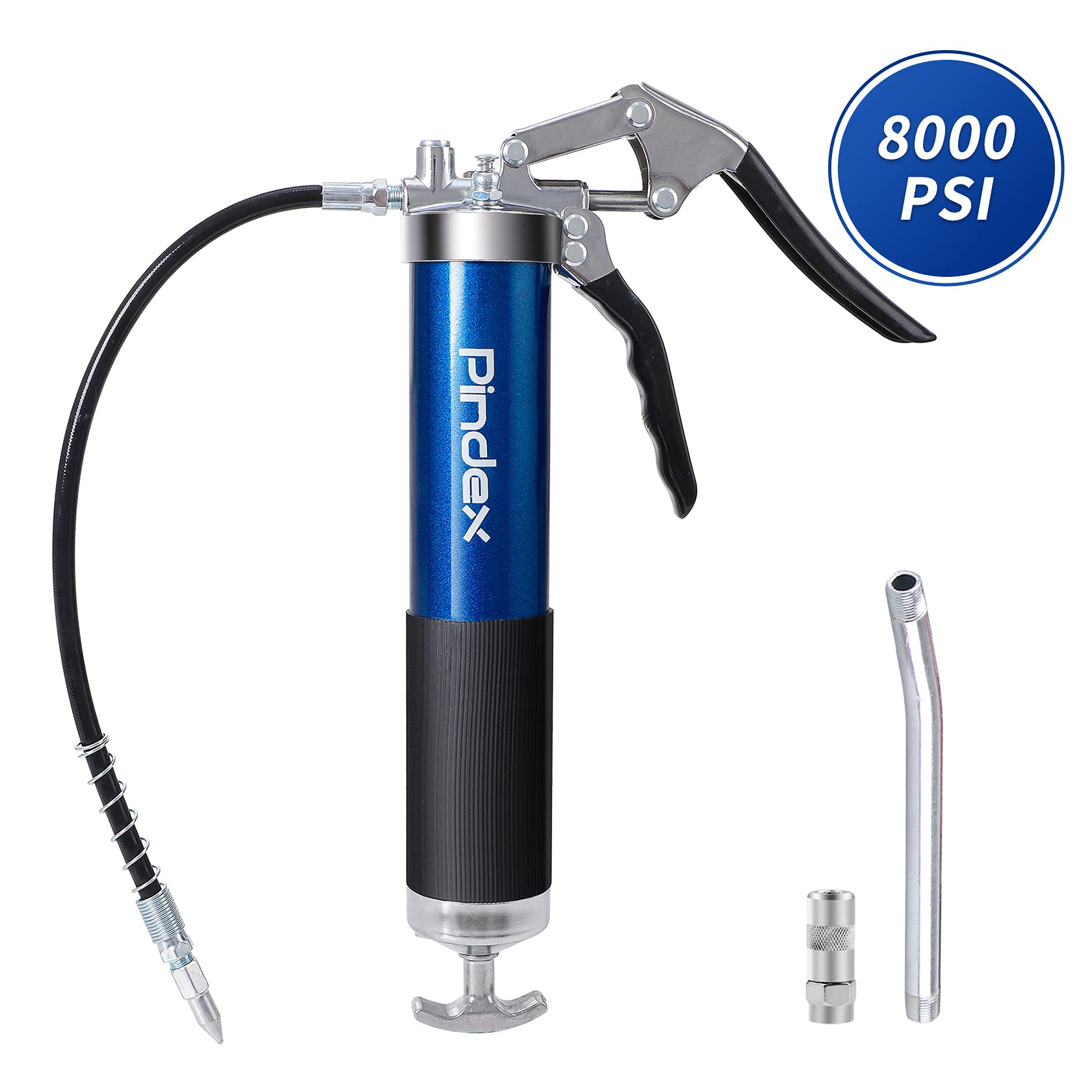 Buy Pindex Grease 8000PSI Heavy Duty Manual Grease Tool with 18 inch Flex Hose, Fit for 14oz