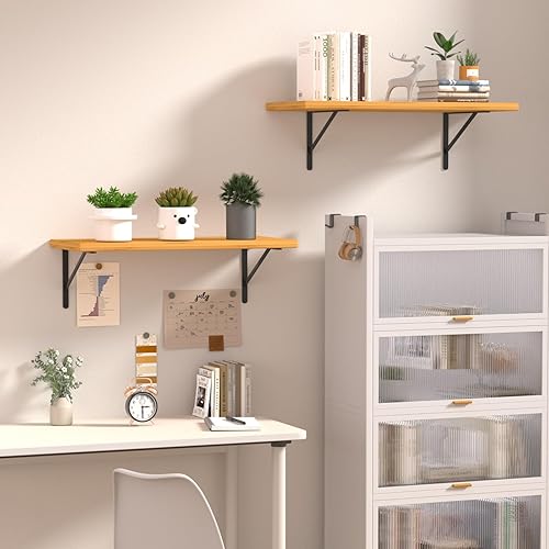 Miniatura 5 de Paquete de 32 soportes de estante resistentes negros de 16 pulgadas de largo x 10 pulgadas de alto con tornillos, soportes de estante de metal,