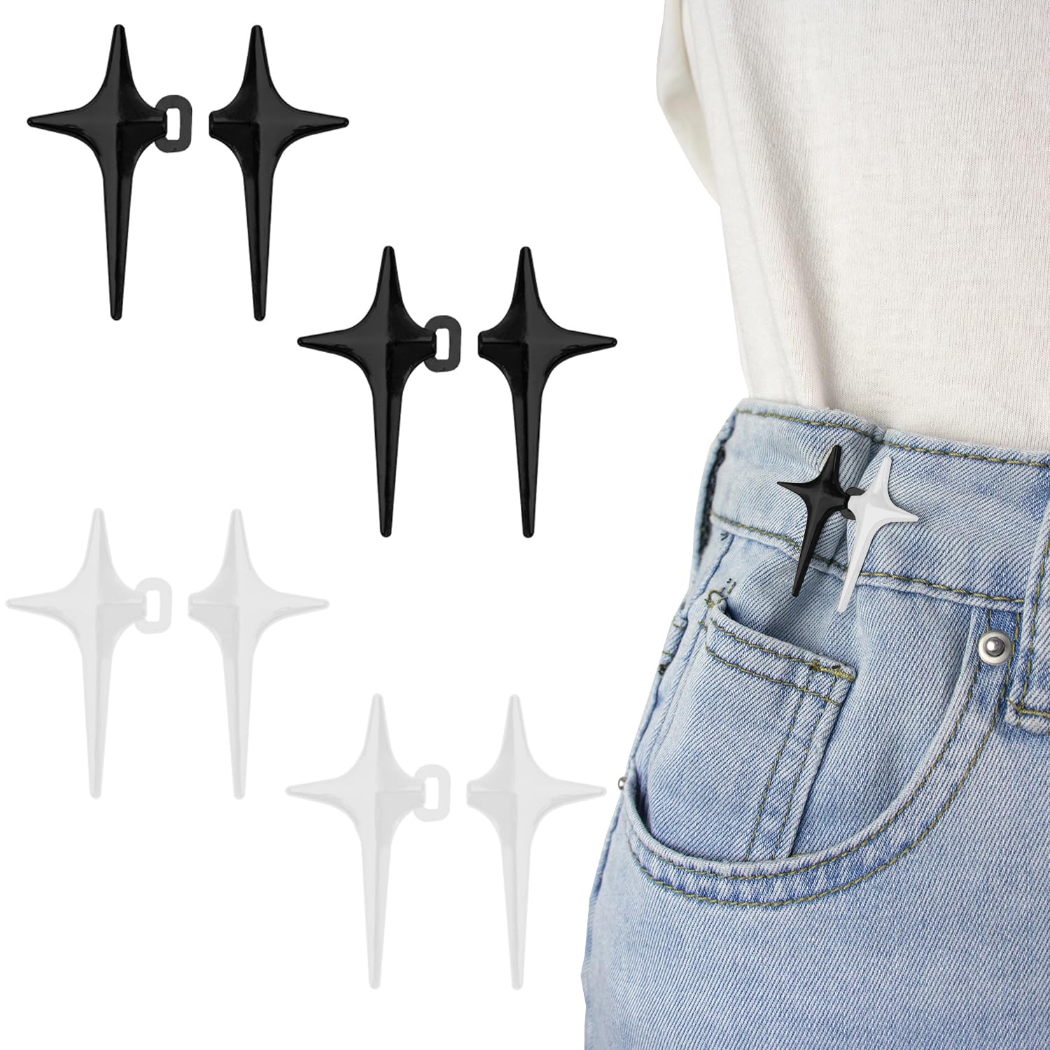 RichLuck Four-Pointed Star Jeans Buttons Pins