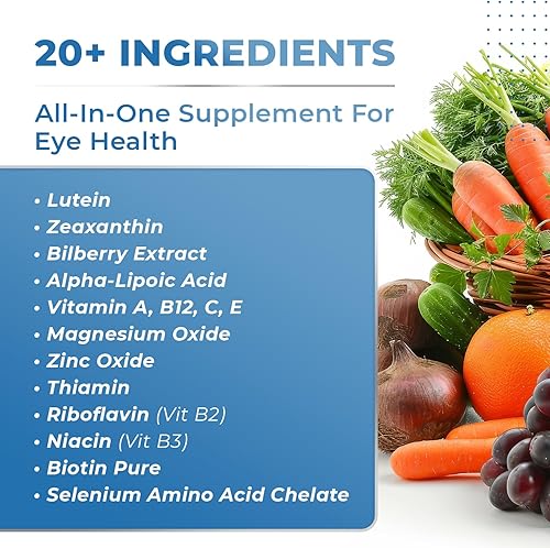 Miniatura 5 de SIGHT EASY - Vitaminas y suplementos minerales para los ojos con luteína y zeaxantina, vitamina C, vitamina E, zinc y arándano para una visión