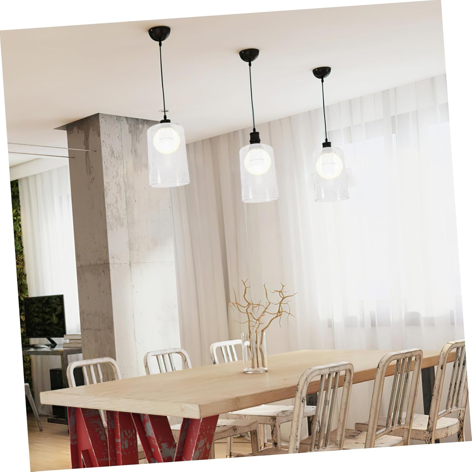 Gatuida 2pcs Cylinder Glass Lamp Shades Replacement Covers for Wall Lamps Chandelier Light Fixtures Transparent Glass Shades Soft Light Diffuser Modern Decor