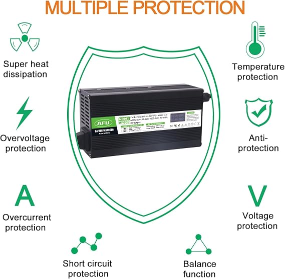 84V 8A Li-ion Battery Smart Charger with OLED Charging Display Safe and Durable Used for 20S 72V Lithium Battery DC Output XT60 Male Connector
