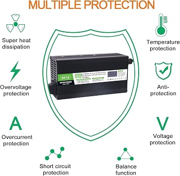 84V 8A Li-ion Battery Smart Charger with OLED Charging Display Safe and Durable Used for 20S 72V Lithium Battery DC Output XT60 Male Connector