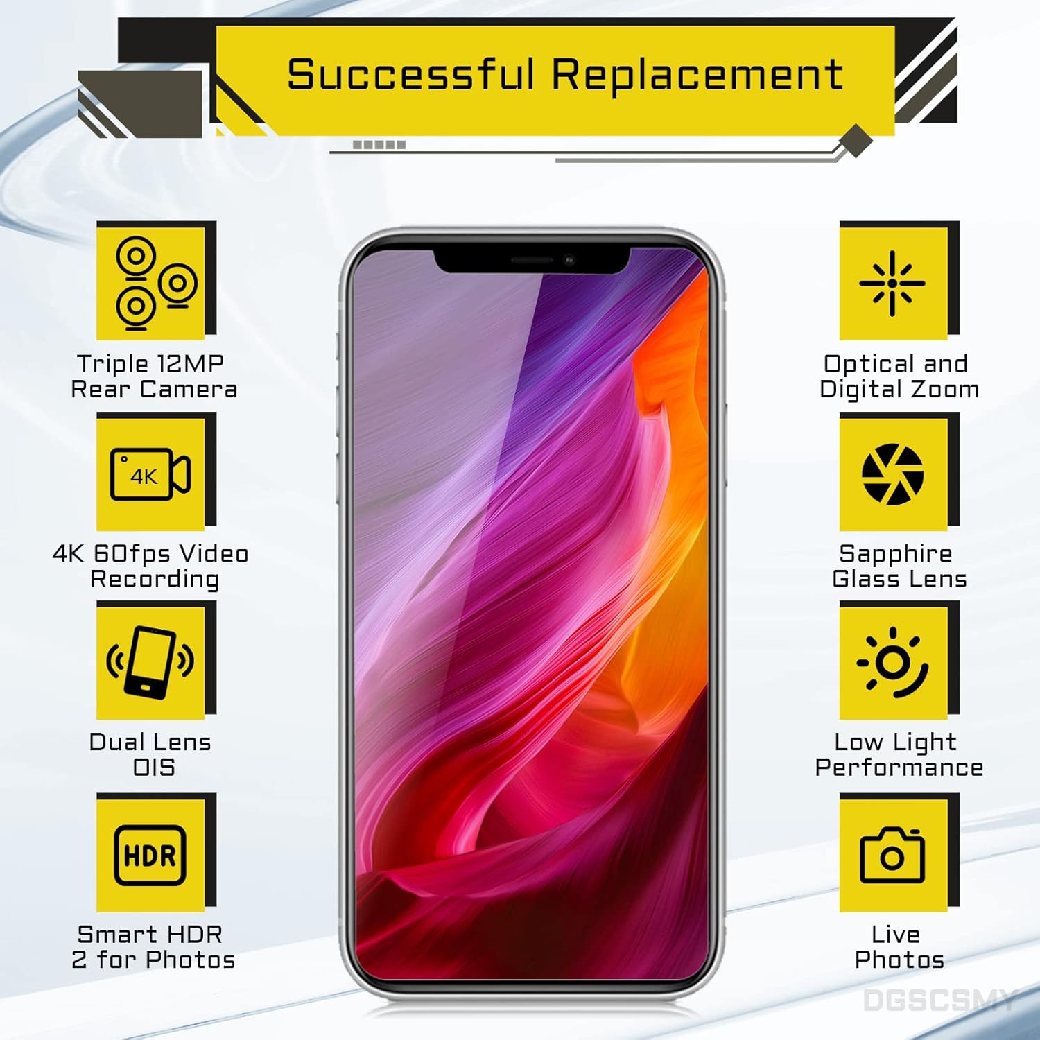 for iPhone 11 Pro Max Back Camera Replacement OEM for iPhone 11 pro Kit 12MP Main Rear Lens Parts with Ultra Wide Telephoto Lens OIS HDR Photos 4K Video Flex Cable Fix Tool A2160 A2217 A2215