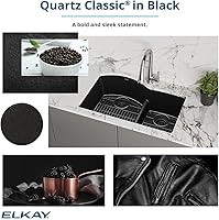 Vista 11 de Elkay ELGDLB3322 Cuarzo Clásico 33 "Drop In Double Basin Quartz Composite Kitchen Fregadero - Negro