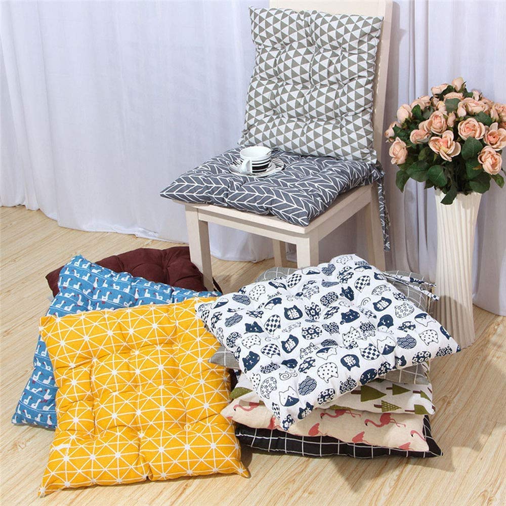 4x Gepolsterte Stuhlkissen Mit Bändern – 45x45 Cm, Gesteppt, Wasserabweisend, Für Innen & Außen