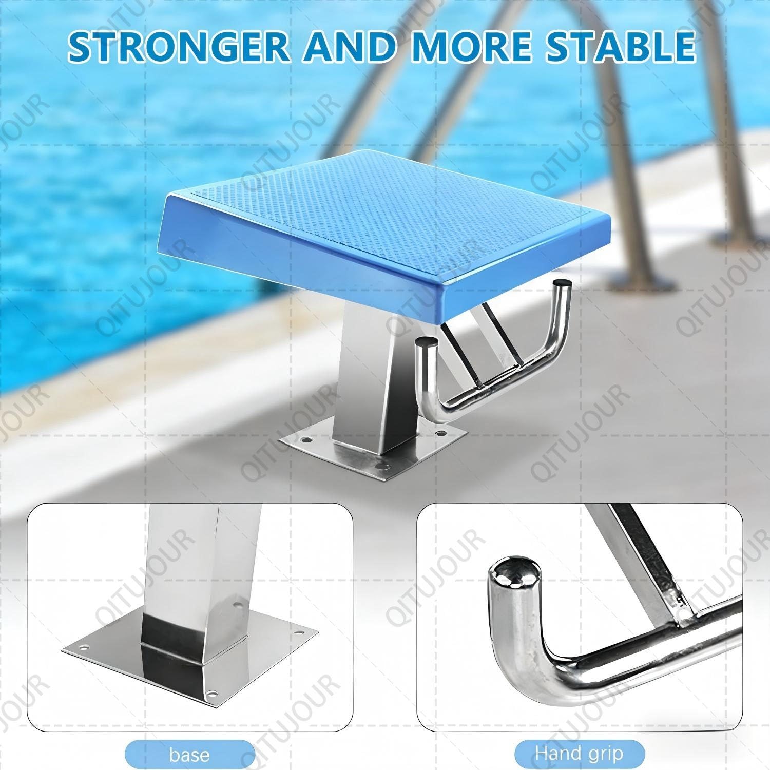 Piattaforma subacquea per piscina, base in acciaio inox resistente con superficie antiscivolo per allenamento per interni ed esterni