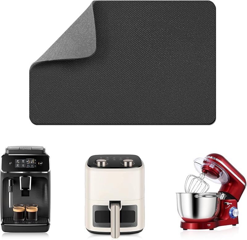 LOPNUR 14x10 Inch Small Appliance Slider for Kitchen Appliances, Gray | Heat-Resistant 360° Sliding Tray, Cut to Fit for Coffee Maker, Mixer & Air Fryer, Soft Material, Won't Scratch Countertops