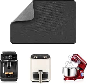 LOPNUR 14x10 Small Appliance Slider, 360° Rotating Sliding Tray for Kitchen Appliances, Heat Resistant Mat