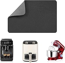 LOPNUR 14"x10" Small Appliance Slider, Appliance Sliders for Kitchen Appliances, 360° Rotating Sliding Tray for Coffee Maker, Heat Resistant Mat Cut to Fit Stand Mixer Air Fryer Microwave, Gray