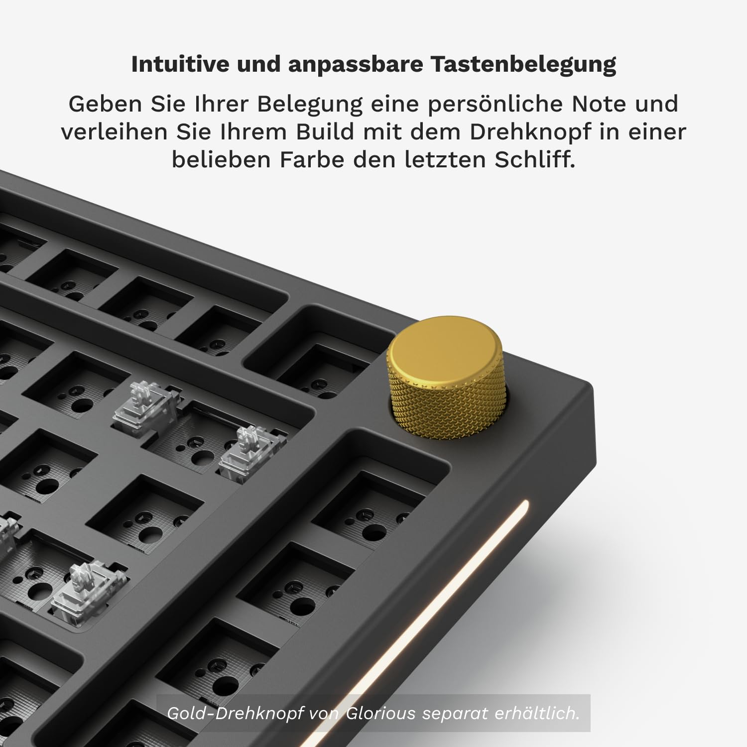 GLORIOUS GMMK Pro 75% Barebones Anpassbares Tastatur-Kit, ISO (Schwarz)