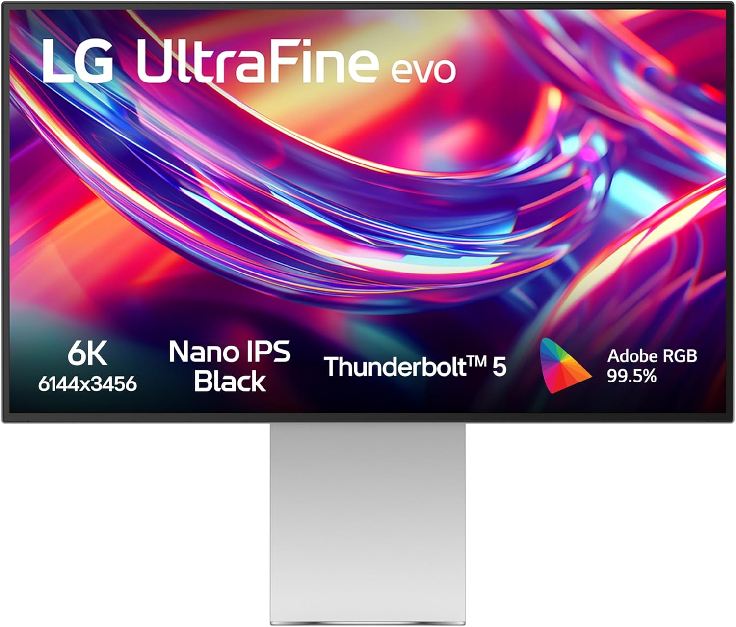 LG 32U990A Monitor 32" 6K, 6144x3456, Thunderbolt 5, integrazione totale con Mac, Nano IPS Black, 224PPI, HDR 600, Adobe RGB 99,5%, DCI-P3 98%, Speaker, USB-C, HDMI 2.1, DP 2.1, KVM, PBP, PIP, Argento