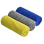 SINLAND Microfiber Gym Towels Sports Fitness Workout Sweat Towel Super Soft and Absorbent 3 Pack 16 Inch X 32 Inch