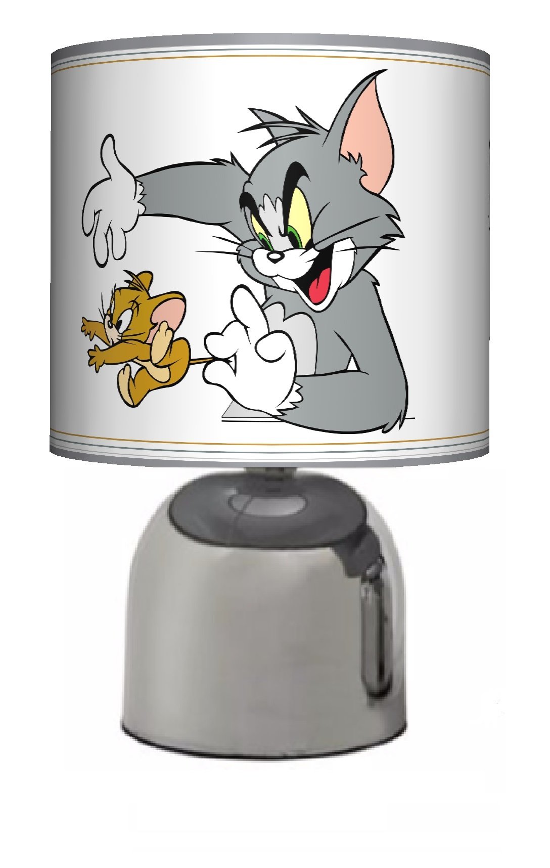 Funky Lampshades Girls Light Tom & Jerry - Bedside Touch Lamp - Boys Adults Bedroom / Lamp Shade - Mains Operated (Uk Plug)
