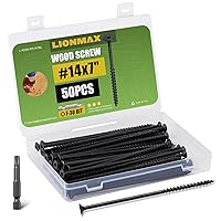Vista 60 de LIONMAX Tornillos de cubierta de 4 pulgadas, tornillos para madera #10 x 4, 50 unidades, resistentes a la corrosión, revestimiento epoxi exterior
