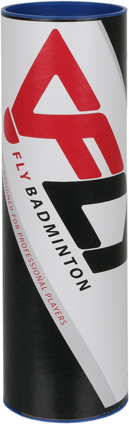 Flylon Badminton Shuttlecocks - Tube of 6 Nylon Shuttlecocks - White / Yellow - Slow / Medium / Fast