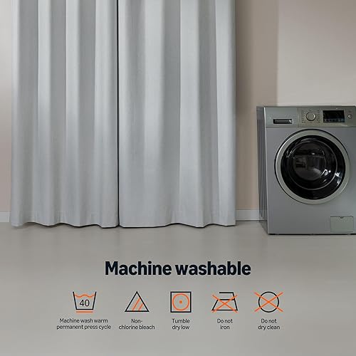 Miniatura 6 de Tienda Basics Cortinas opacas de lino sintético para dormitorio y sala de estar, juego de 2 piezas con ojales, 52 pulgadas de ancho x 84 pulgadas de