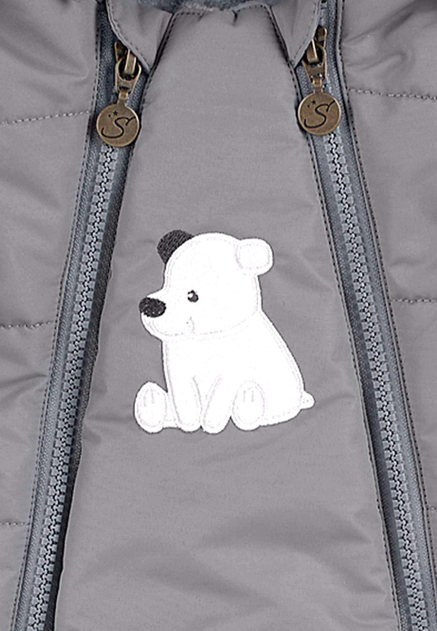 Sterntaler Unisex Kinder Overall Baby Overall gesteppt mit Kapuze Eisbär Elia